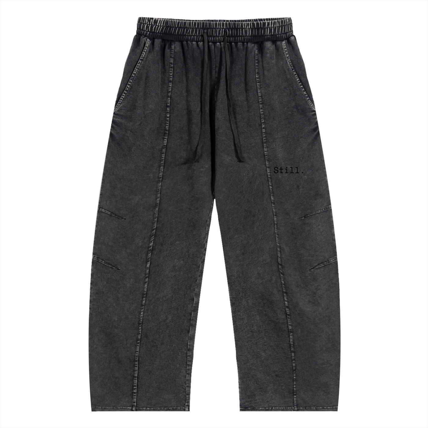 Snow Wash Drawstring Cotton Pants image 0