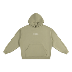 STILL. Heavyweight Ruched Sleeve Hoodie — 420 gsm fleece hoodie