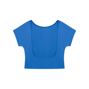 STILL. Women's Open Back Top — cropped stretch-cotton open back top