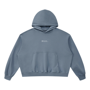 STILL. Boxy Vintage Wash Hoodie — garment-washed cotton hoodie