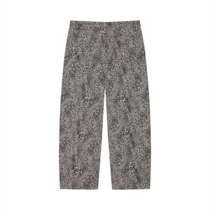 STILL. Leopard Wide Leg Jeans — vintage wash leopard print cotton denim
