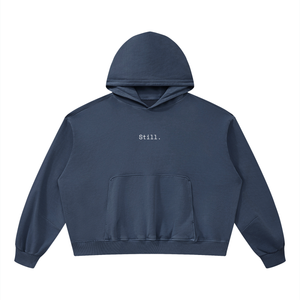 STILL. Boxy Vintage Wash Hoodie — garment-washed cotton hoodie