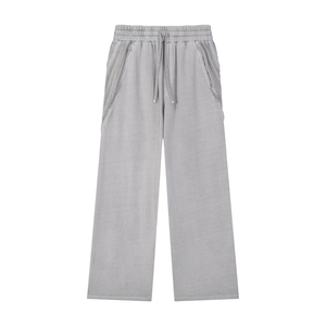 STILL. Vintage Washed Tape Raw Edge Sweatpants in Light Grey