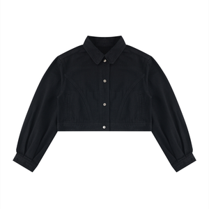 STILL. Women's Crop Denim Jacket — heavyweight cotton crop denim jacket