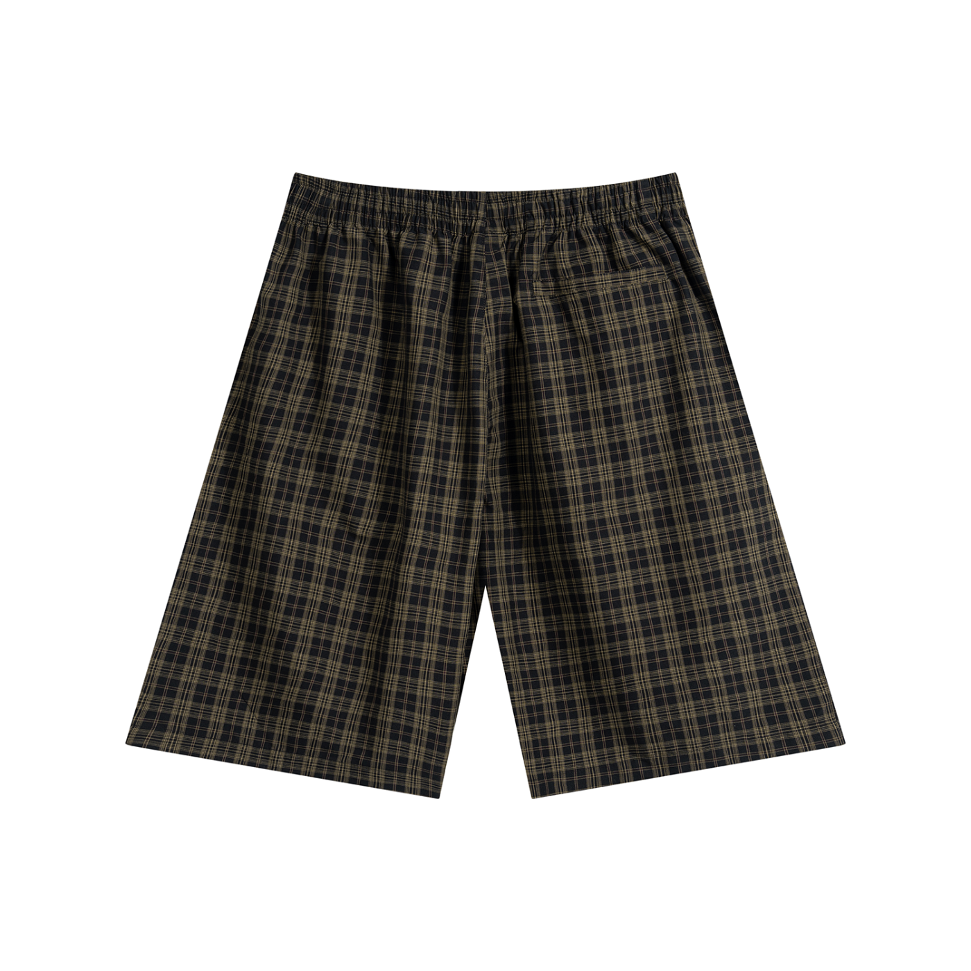 STILL. Plaid Wide Leg Shorts — lightweight plaid shorts with elastic waist