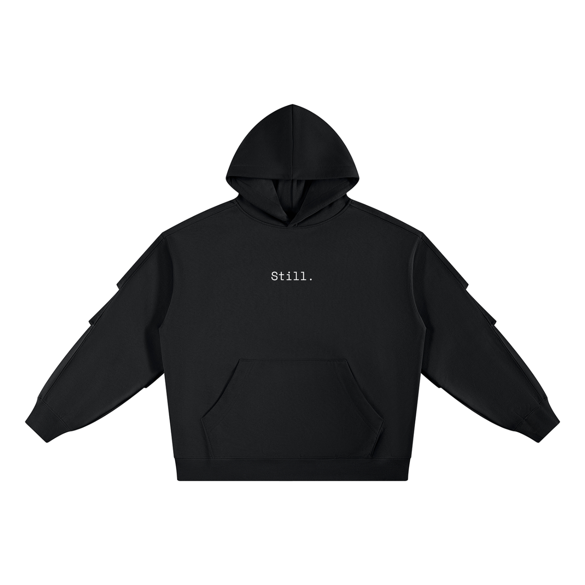 STILL. Heavyweight Ruched Sleeve Hoodie — 420 gsm fleece hoodie
