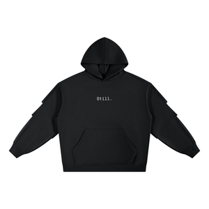 STILL. Heavyweight Ruched Sleeve Hoodie — 420 gsm fleece hoodie