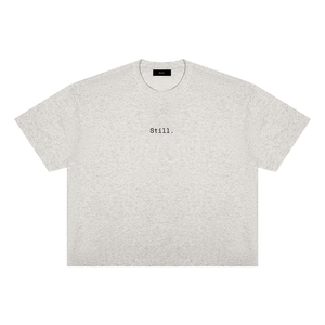 STILL. Boxy Drop Shoulder T-Shirt — midweight cotton-blend boxy tee