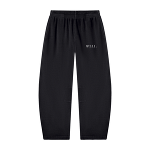 STILL. Vintage Wash Barrel Leg Sweatpants — washed cotton barrel leg sweatpants