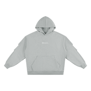 STILL. Heavyweight Ruched Sleeve Hoodie — 420 gsm fleece hoodie