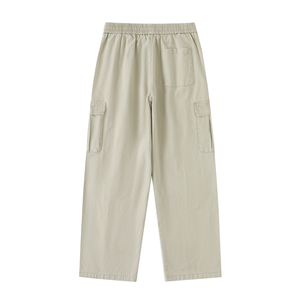 Still. Drawstring Waist Straight Leg Cargo Pants