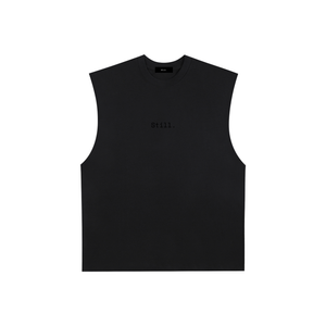 STILL. Raw Edge Cotton Tank Top — longline cotton tank with frayed raw edges