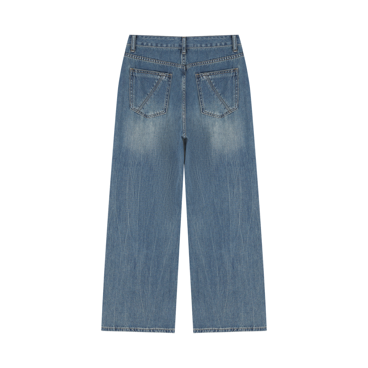 STILL. Women's Vintage Wash Wide Leg Jeans — lightweight blue denim