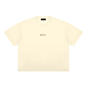 STILL. Boxy Drop Shoulder T-Shirt — midweight cotton-blend boxy tee