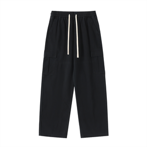 Still. Drawstring Waist Straight Leg Cargo Pants