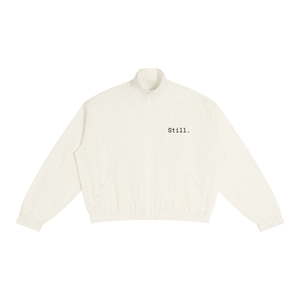 STILL. Striped Zip Track Jacket — lightweight striped track jacket