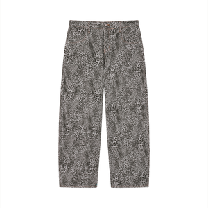 STILL. Leopard Wide Leg Jeans — vintage wash leopard print cotton denim