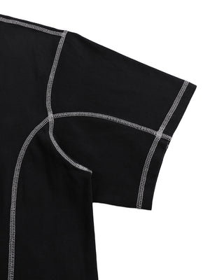 Streetwear Contrast-Stitched Cotton T-Shirt image 7