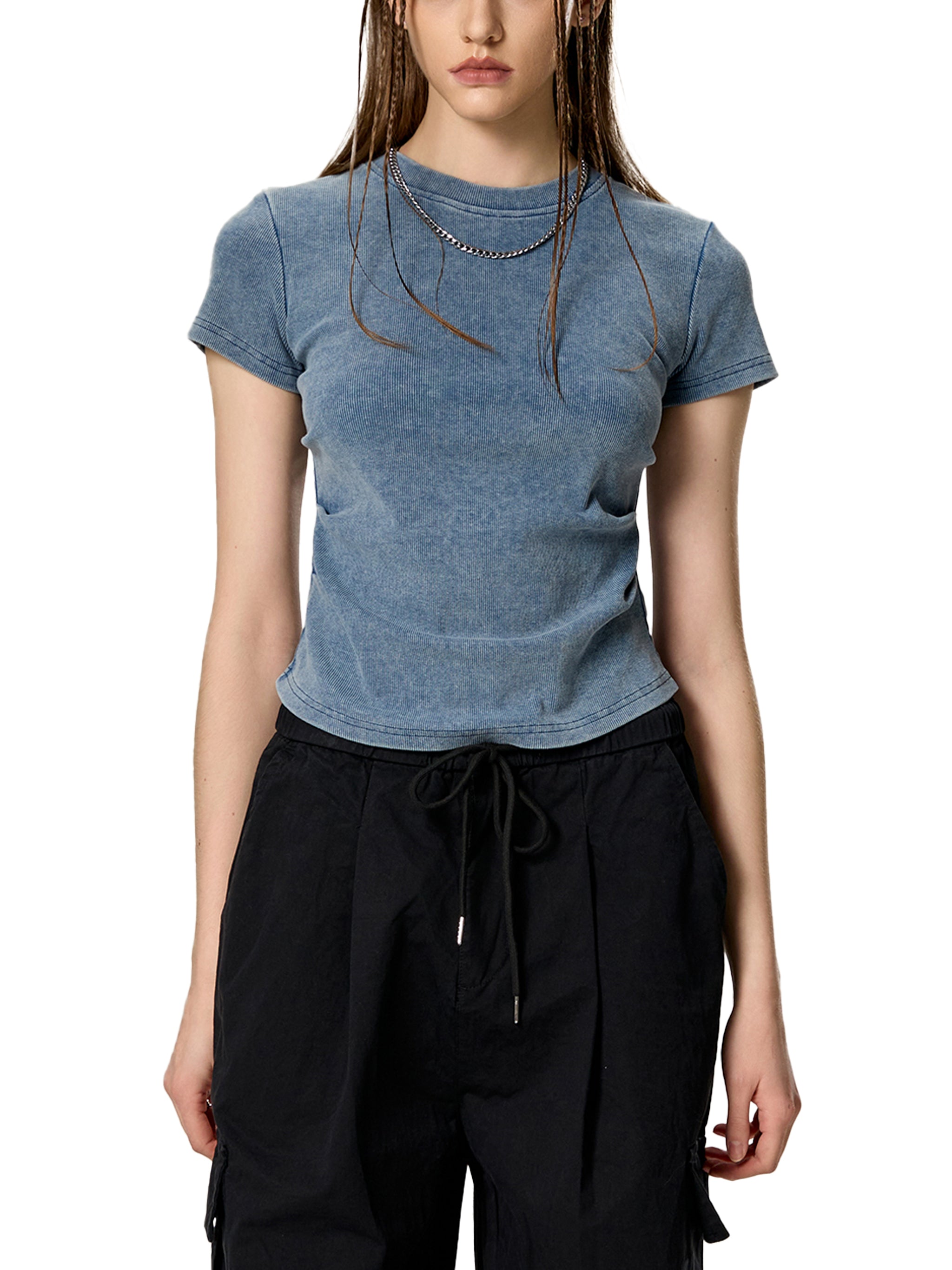 Vintage Washed Bodycon Cotton T-Shirt image 0