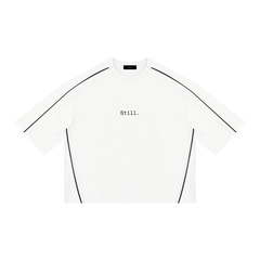 STILL. Heavyweight Boxy Piping T-Shirt — boxy heavyweight cotton tee with tonal piping