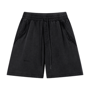 STILL. Vintage Wash Raw Edge Shorts — garment-washed cotton shorts with raw edge hems