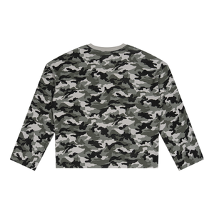 STILL. Unisex Camo Waffle Raw Edge Long Sleeve T-Shirt, additional view