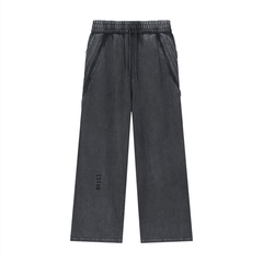 Still. Snow Washed Tape Raw Edge Sweatpants, front view