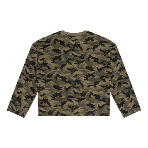 STILL. Unisex Camo Waffle Raw Edge Long Sleeve T-Shirt, additional view
