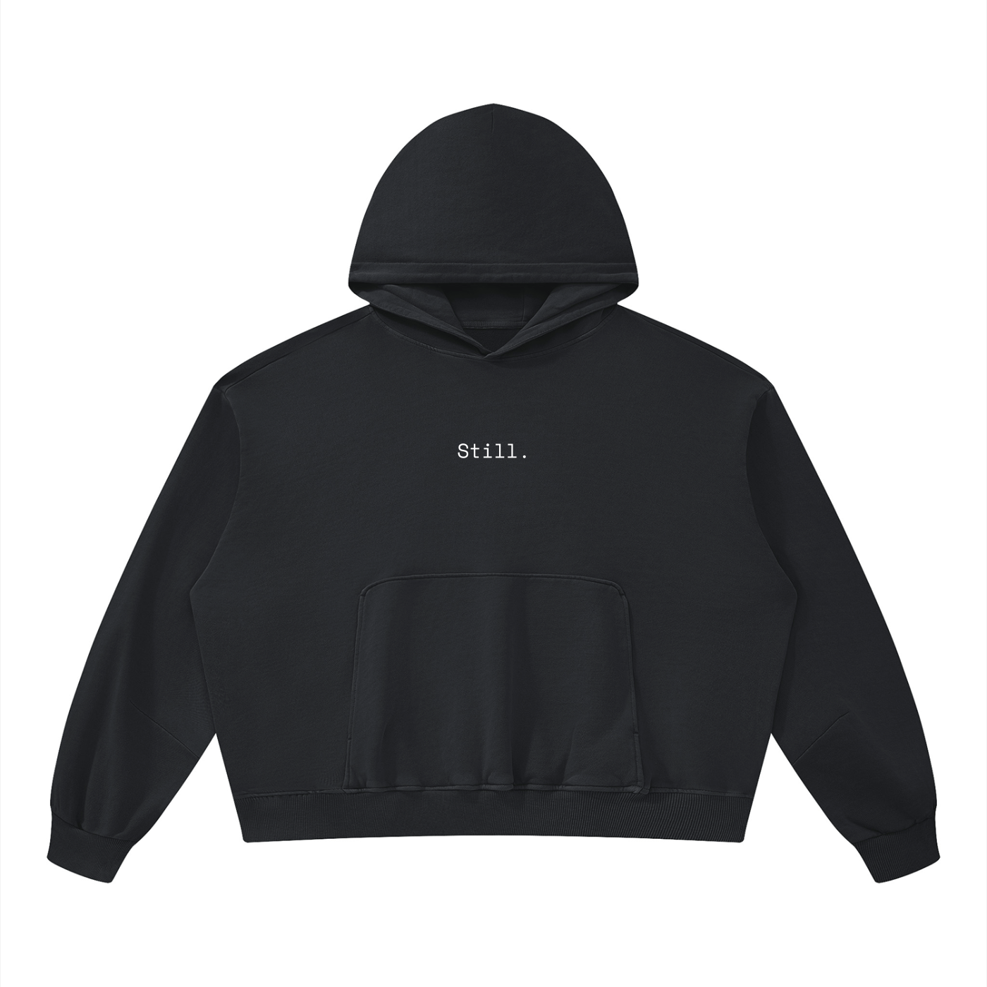 STILL. Boxy Vintage Wash Hoodie — garment-washed cotton hoodie