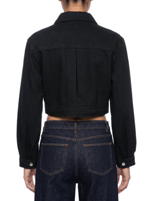 STILL. Women's Crop Denim Jacket, worn by a model