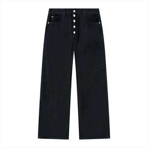 STILL. Men's Button Fly Wide Leg Jeans in Black