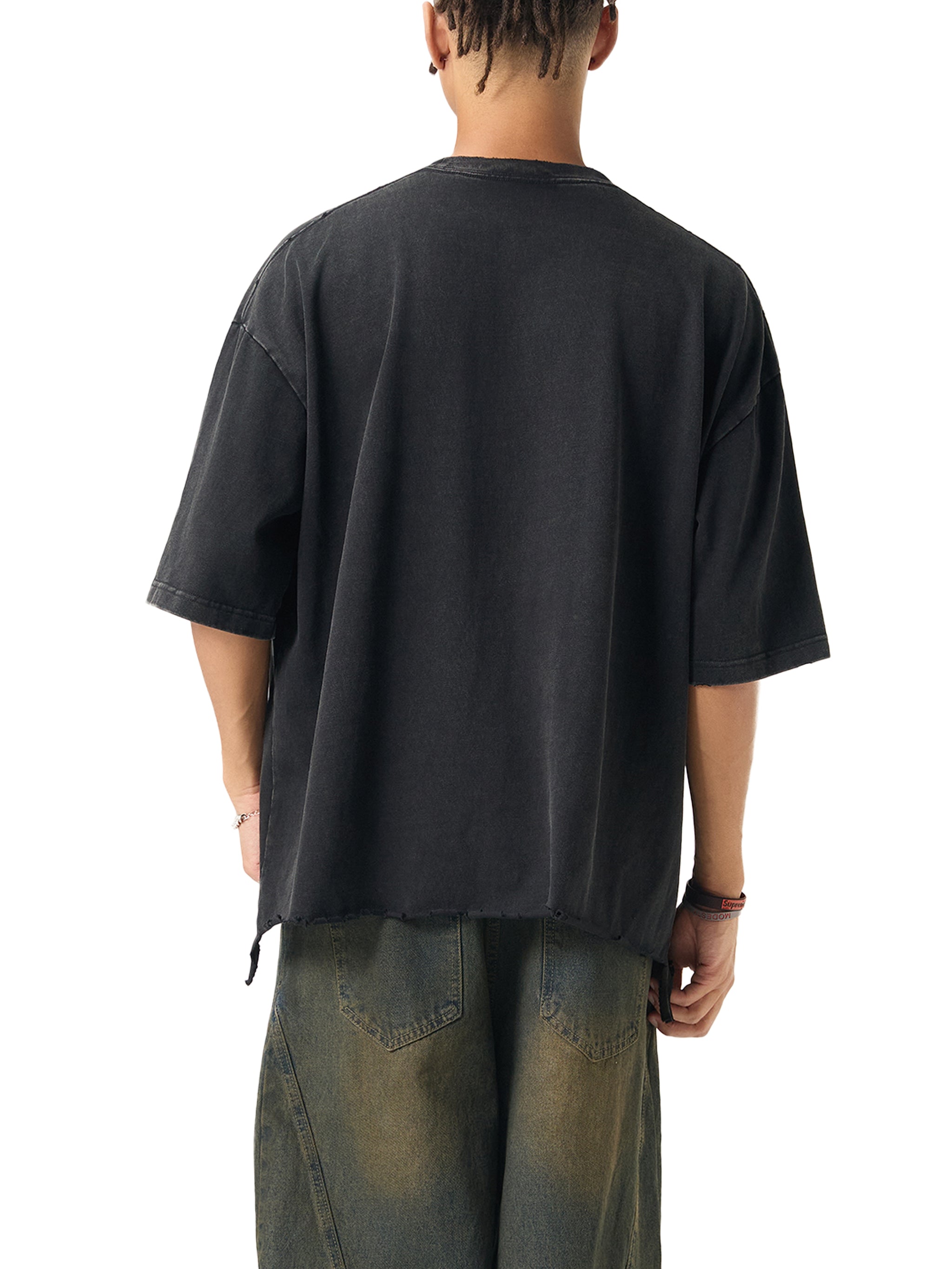 Snow Wash Raw-Hem Boxy T-shirt image 1