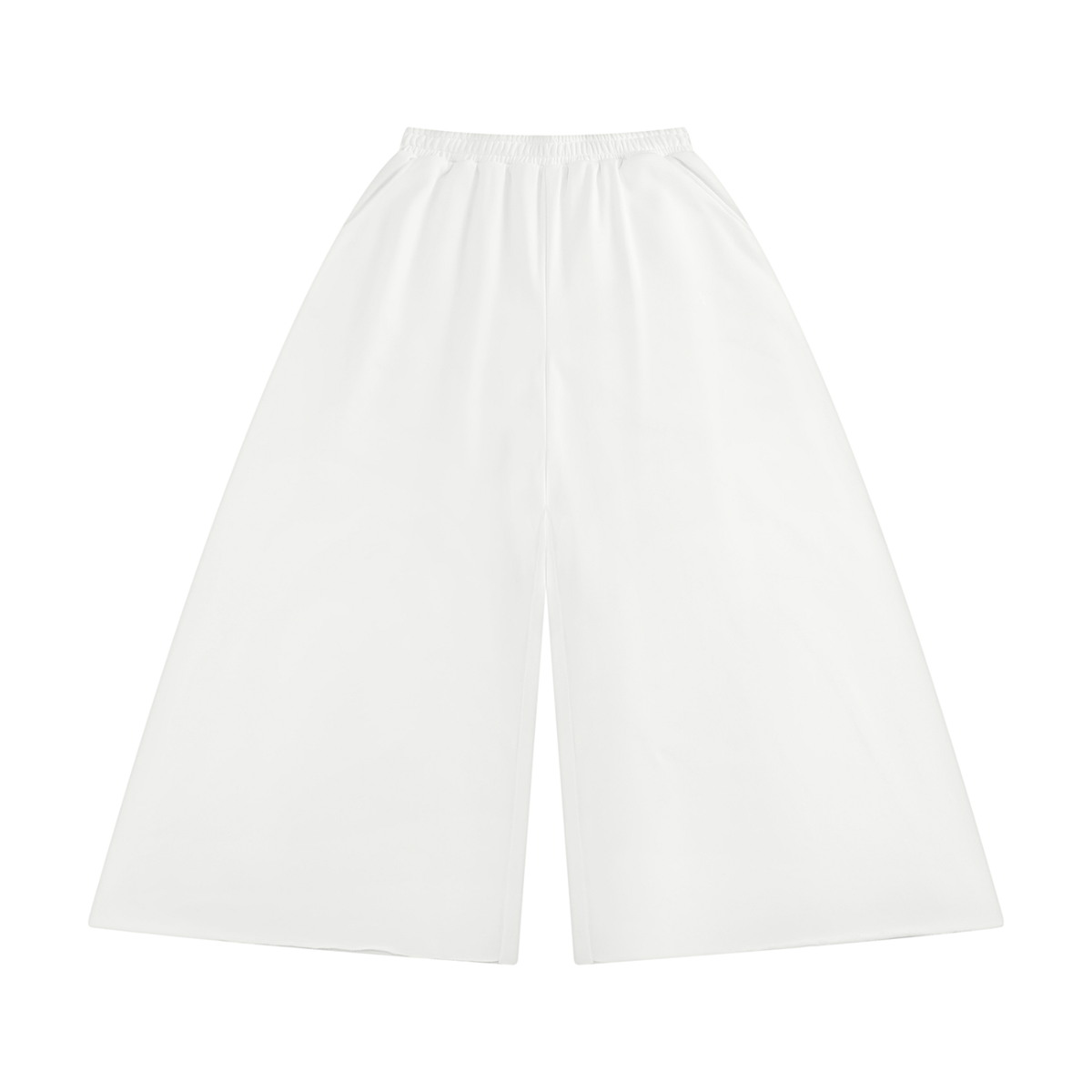 STILL. Women's Raw Edge Wide Leg Sweatpants in White