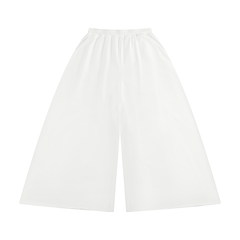 STILL. Women's Raw Edge Wide Leg Sweatpants in White