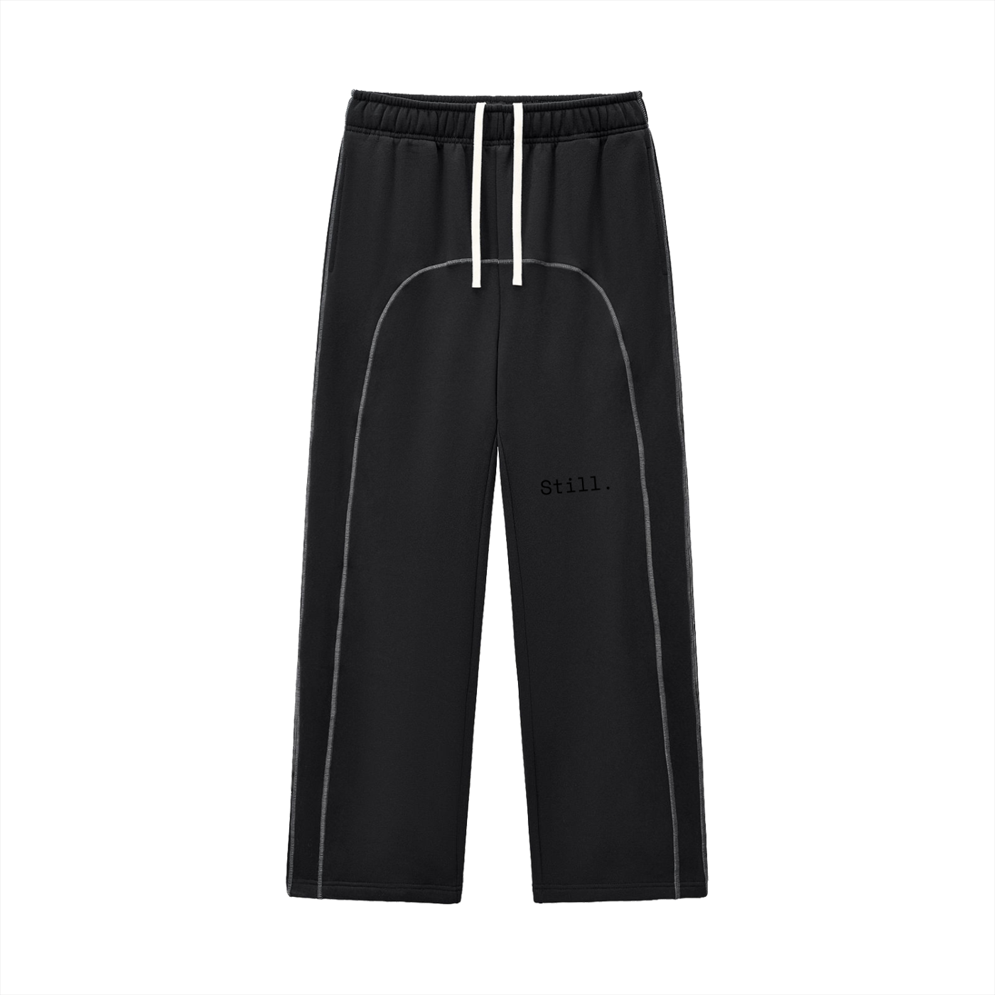 STILL. Contrast Stitch Fleece Sweatpants — 350 gsm fleece sweatpants with contrast stitching