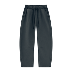 STILL. Unisex Vintage Wash Barrel Leg Fleece Sweatpants in Navy Blue