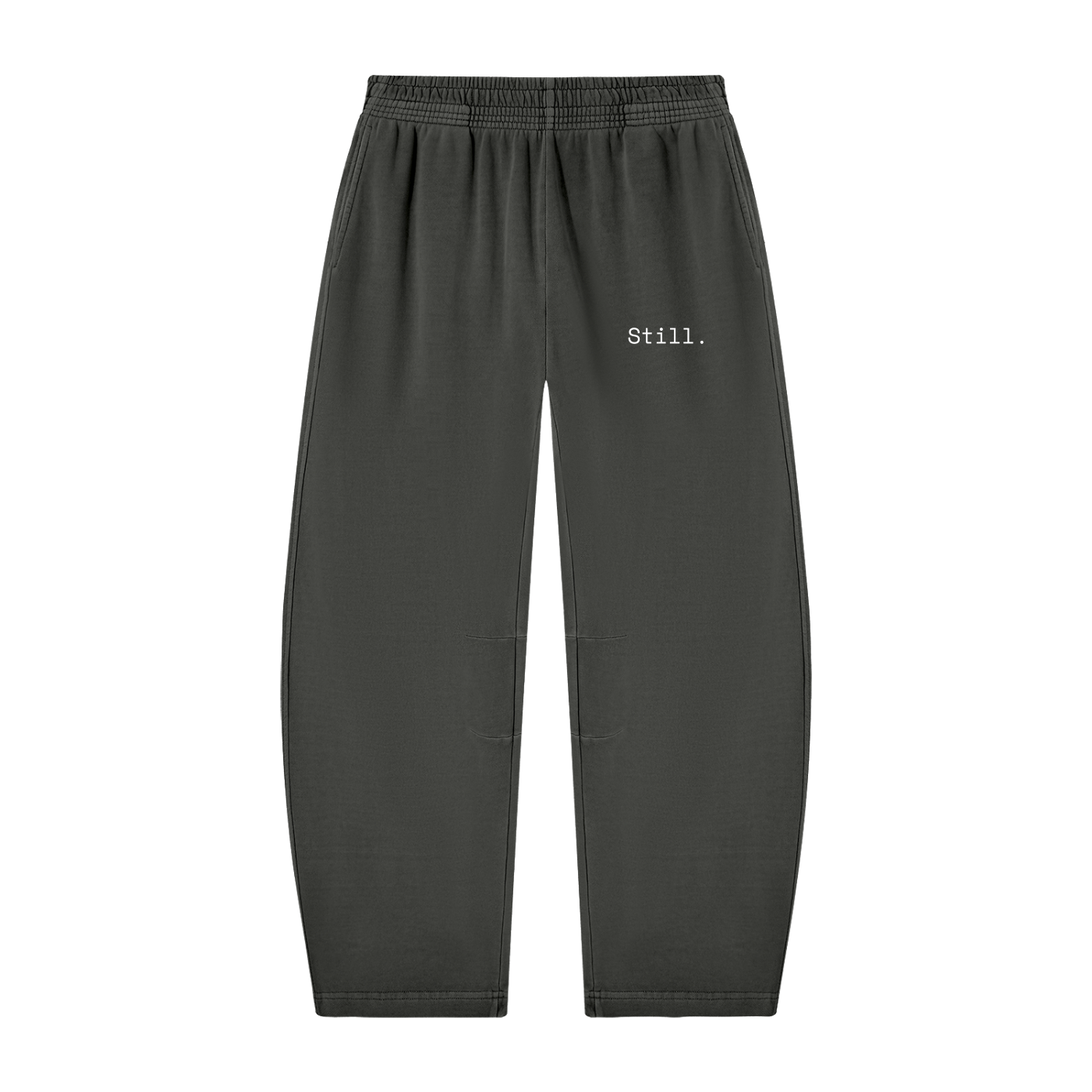 STILL. Vintage Wash Barrel Leg Sweatpants — washed cotton barrel leg sweatpants