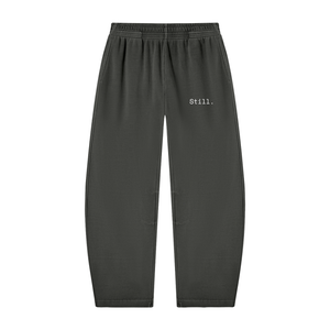 STILL. Vintage Wash Barrel Leg Sweatpants — washed cotton barrel leg sweatpants