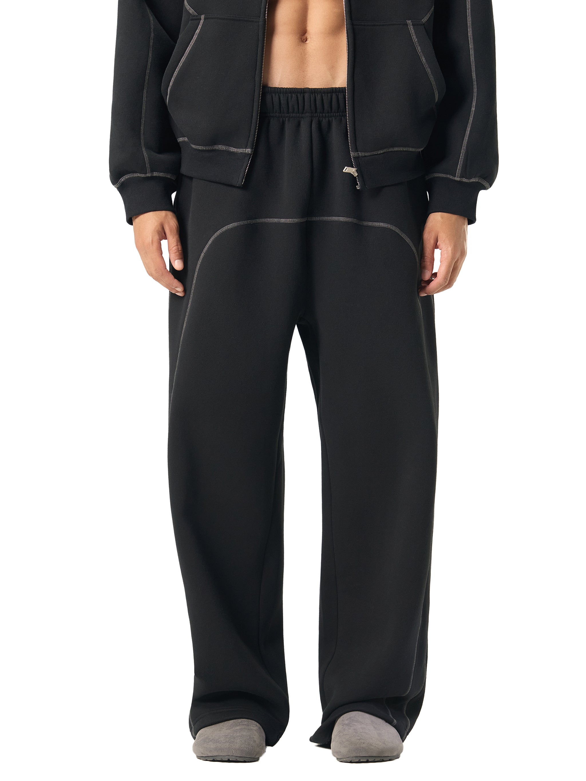 Contrast-Stitched Fleece Sweatpants image 0