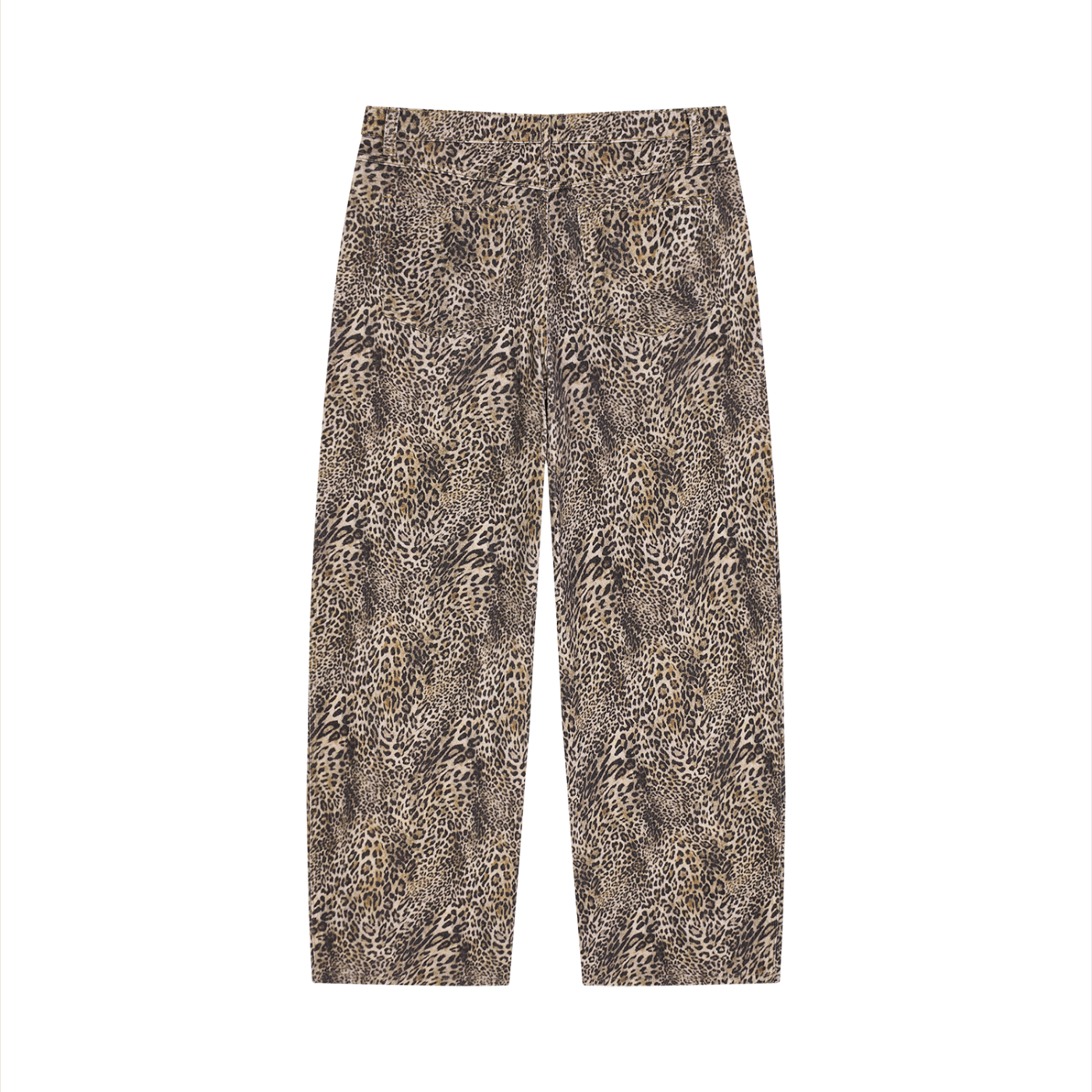 STILL. Leopard Wide Leg Jeans — vintage wash leopard print cotton denim