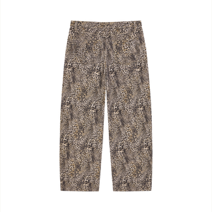 STILL. Leopard Wide Leg Jeans — vintage wash leopard print cotton denim