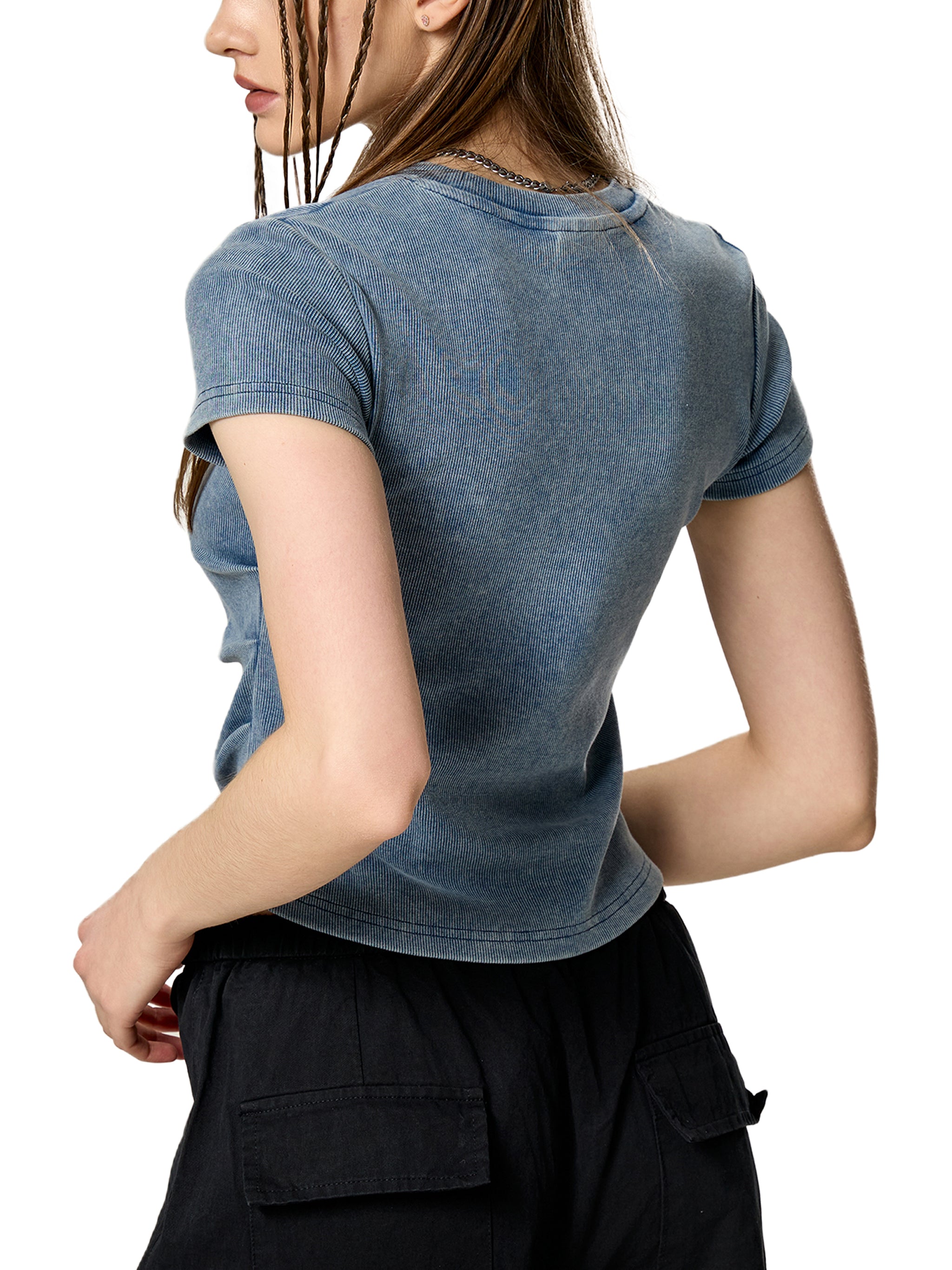 Vintage Washed Bodycon Cotton T-Shirt image 1