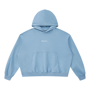 STILL. Boxy Vintage Wash Hoodie — garment-washed cotton hoodie