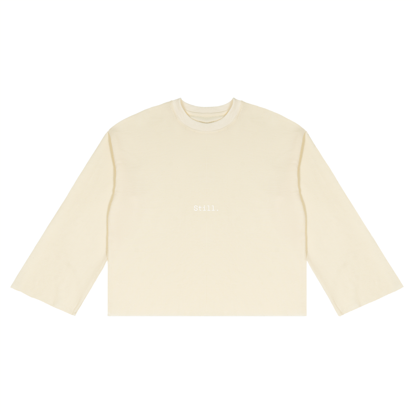 Still. Waffle Raw Edge T-Shirt, front view
