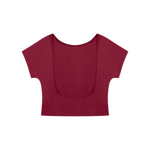 STILL. Women's Open Back Top — cropped stretch-cotton open back top
