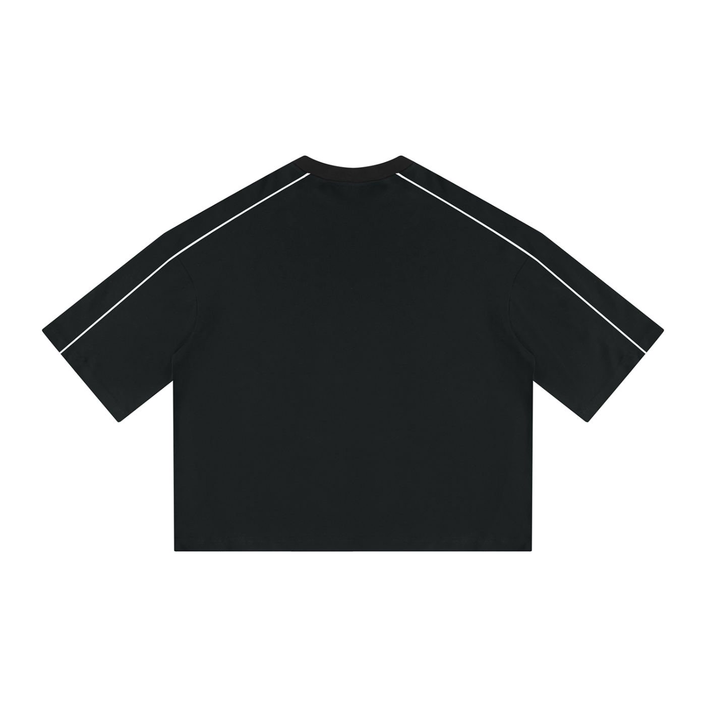 STILL. Heavyweight Boxy Piping T-Shirt — boxy heavyweight cotton tee with tonal piping