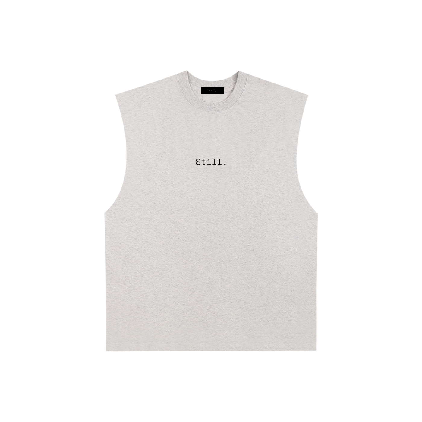 STILL. Raw Edge Cotton Tank Top — longline cotton tank with frayed raw edges