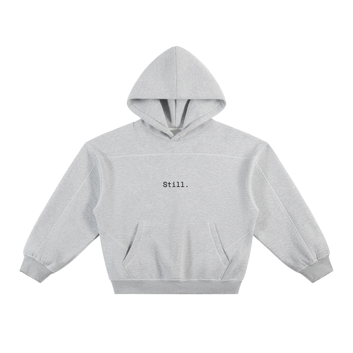 Contrast-Stitched Boxy Fleece Hoodie image 7