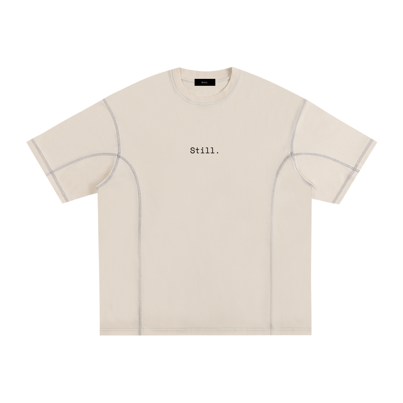 Streetwear Contrast-Stitched Cotton T-Shirt image 2