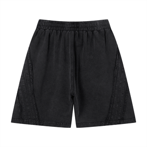 STILL. Vintage Wash Raw Edge Shorts — garment-washed cotton shorts with raw edge hems